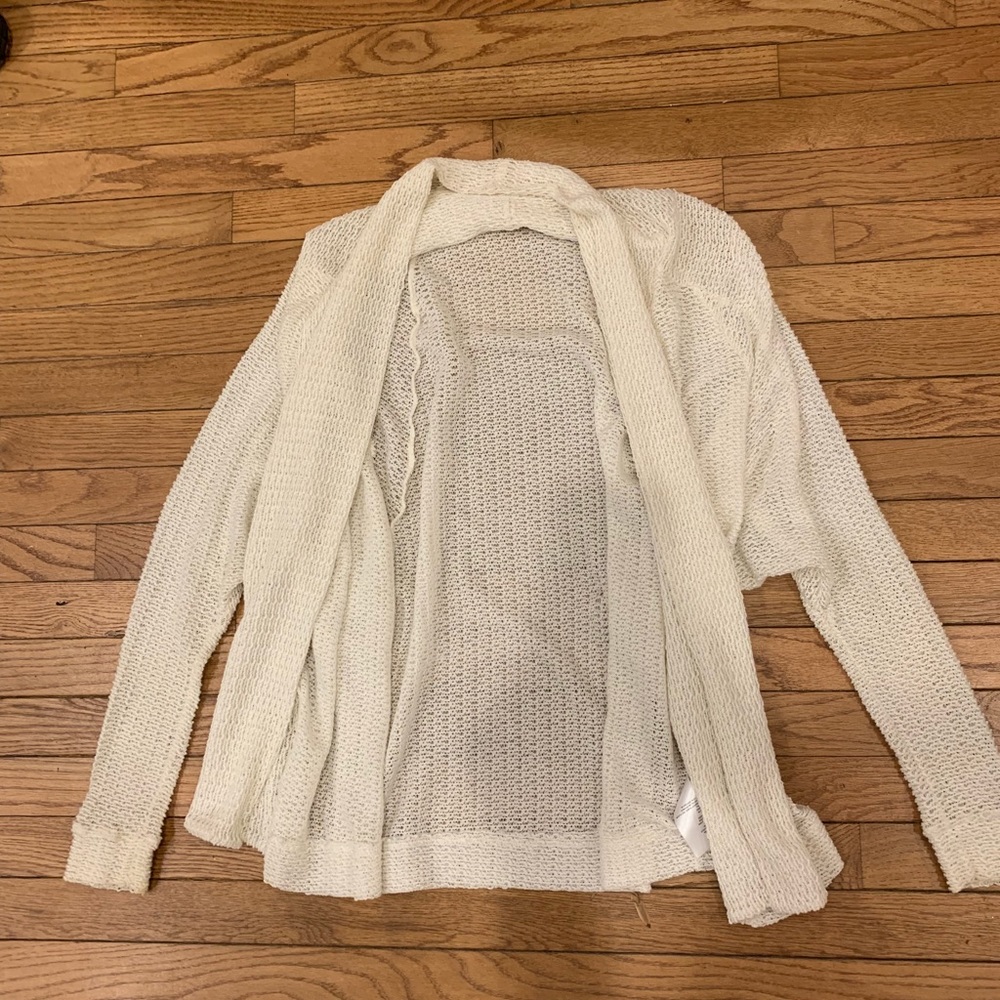 Cream crochet cardigan sweater